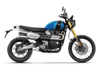 triumph scrambler 1200 xe 2021 azul lateral direita