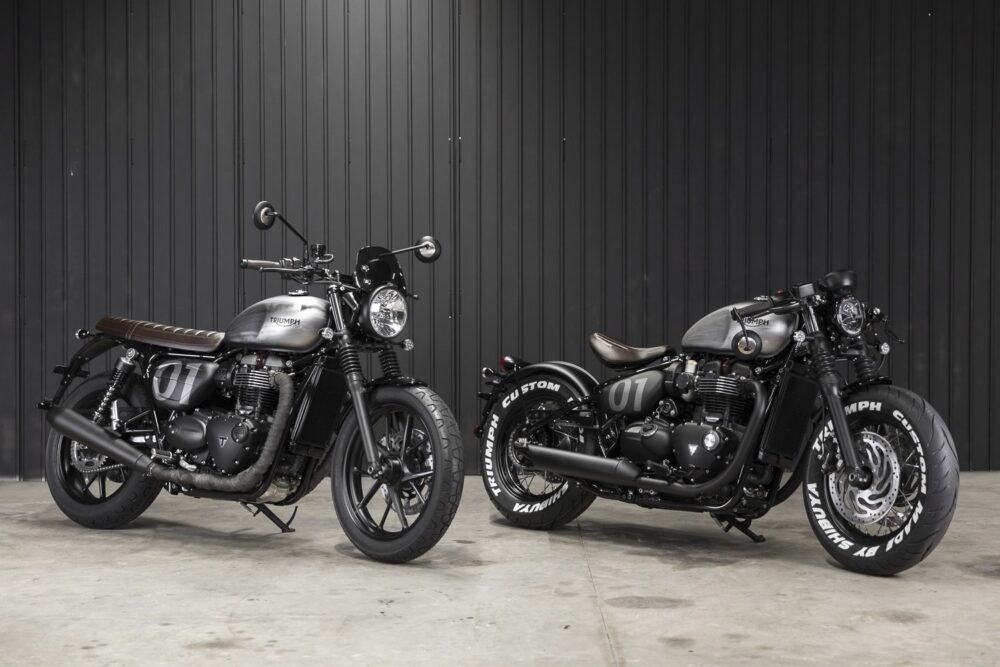 triumph street twin e bobber black projeto TCM customização