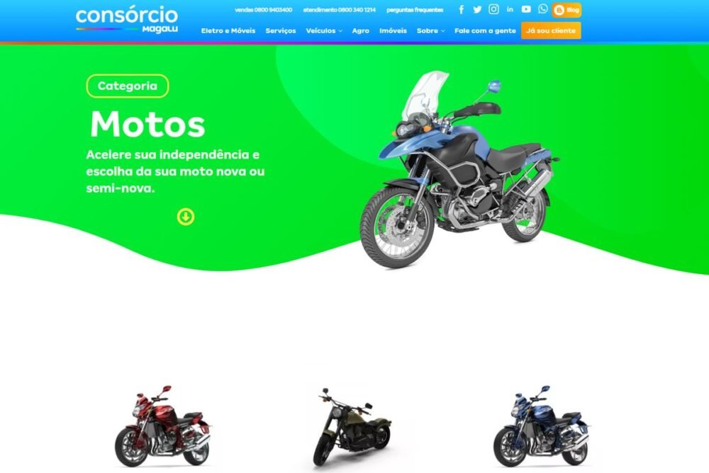 consórcio magalu moto