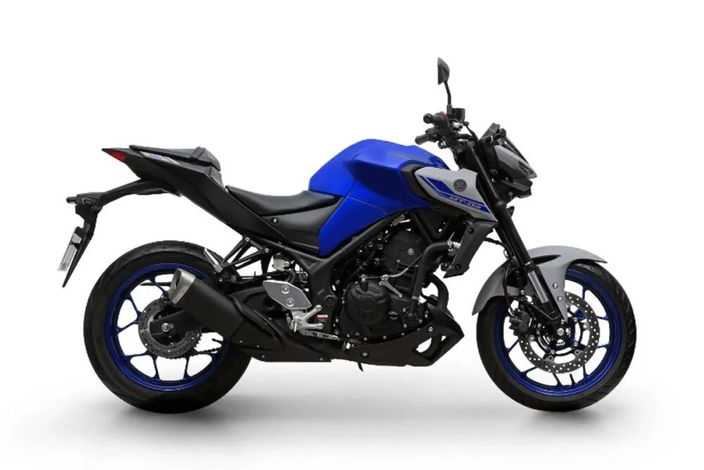 yamaha mt-03 abs 2022 azul lateral direita
