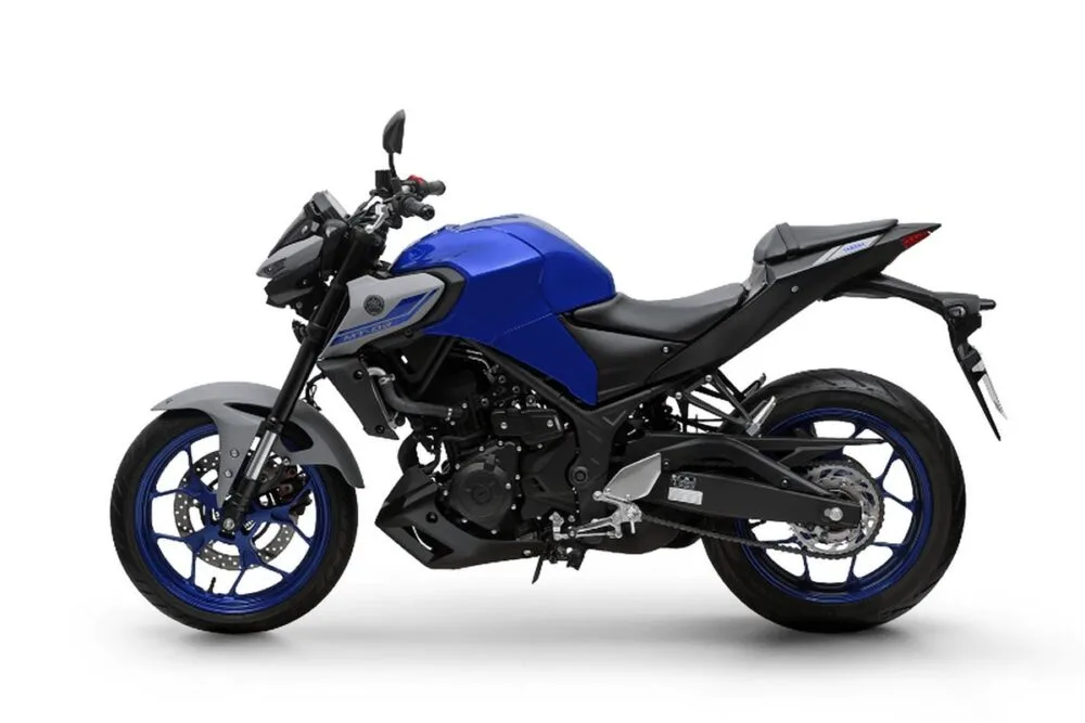 yamaha mt-03 abs 2022 azul lateral esquerda