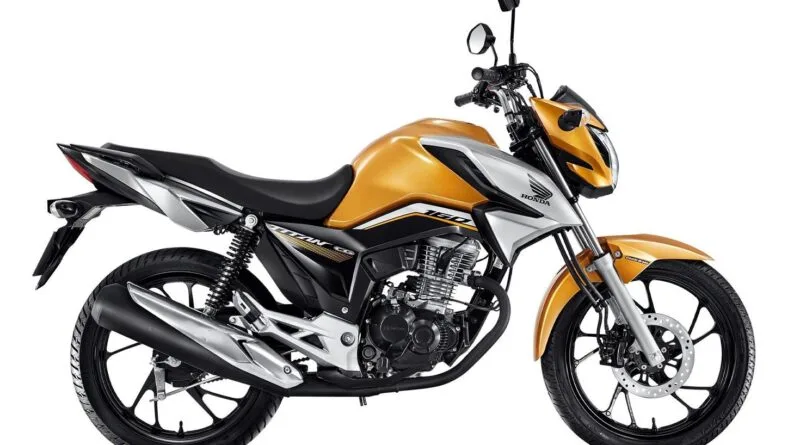 cg 160 titan 2022 amarela lateral direita