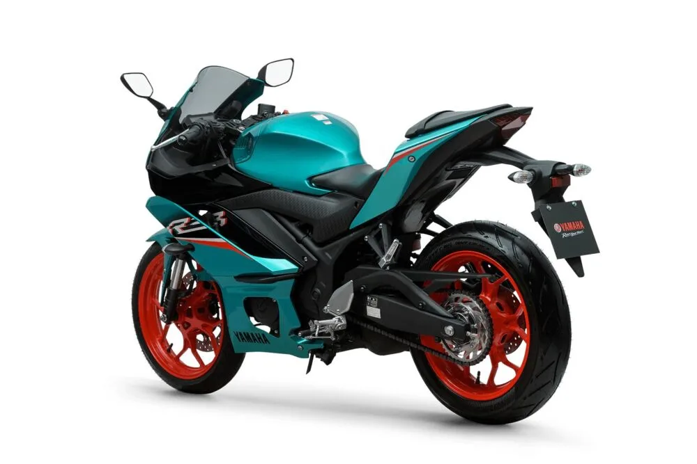 yamaha r3 abs 2022 verde traseira