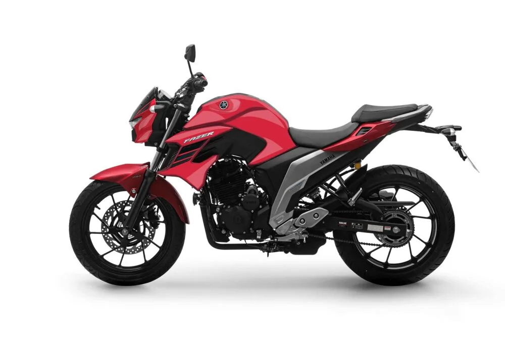 yamaha fazer fz25 abs 2022 vermelha lateral esquerda