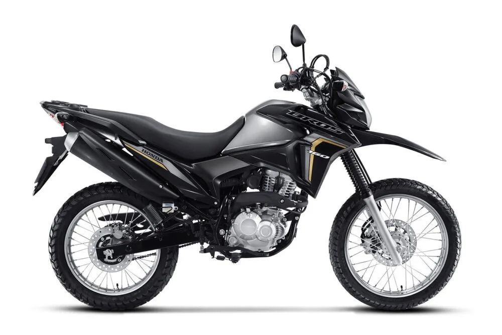 honda bros 160 2022 preta lateral direita