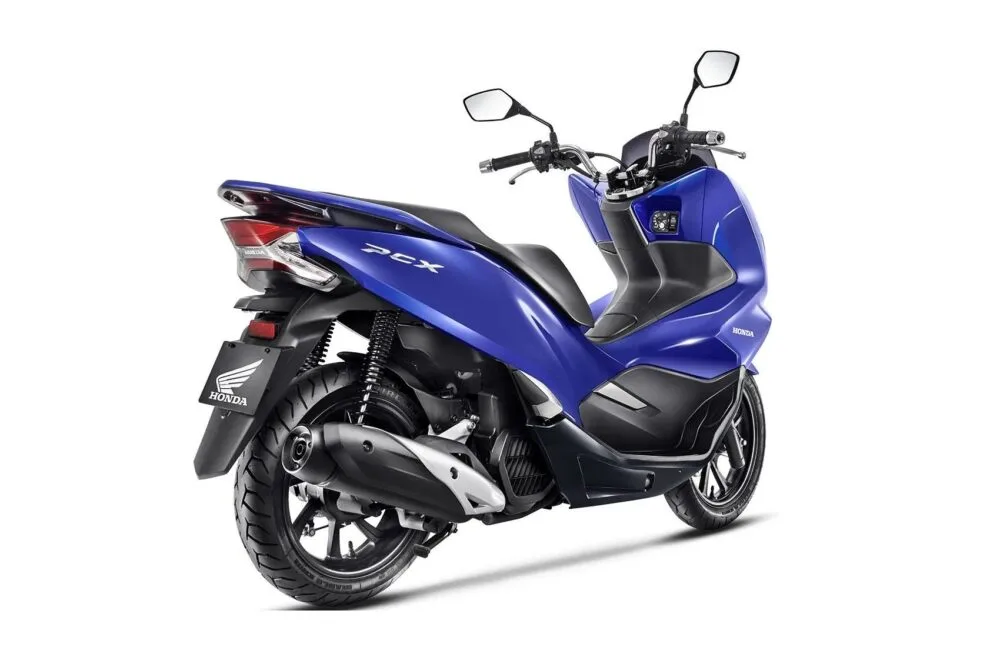 honda pcx 2022 cbs azul traseira