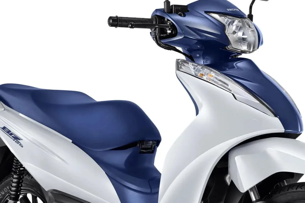 honda biz 125 2022 azul e branco detalhe