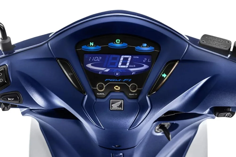 honda biz 125 2022 azul e branco painel